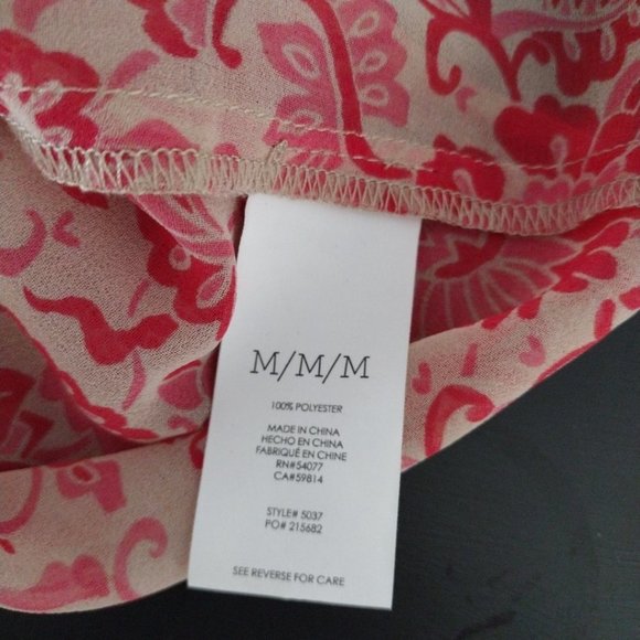 CABI Vita‎ Drape neck blouse open back cutout sleeveless floral Sz M - Picture 10 of 11